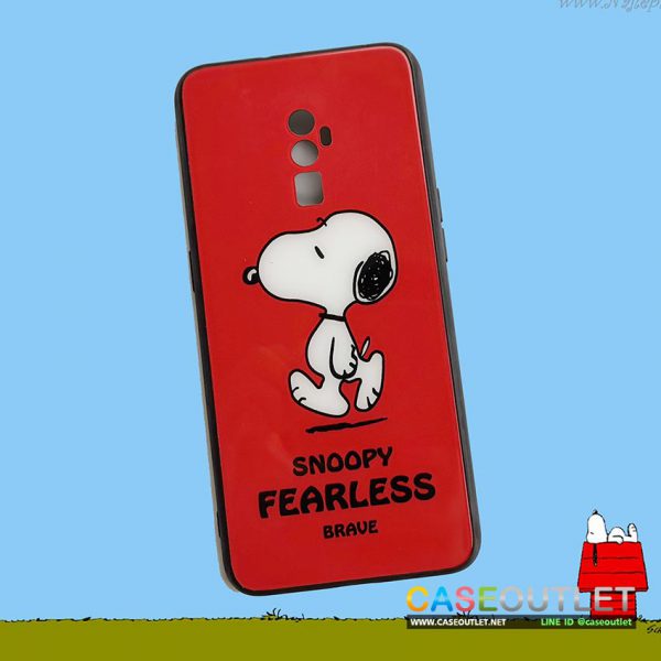 เคส Oppo Reno10x Snoopy สนูปปี้ ขอบยาง หลังกระจก เงา