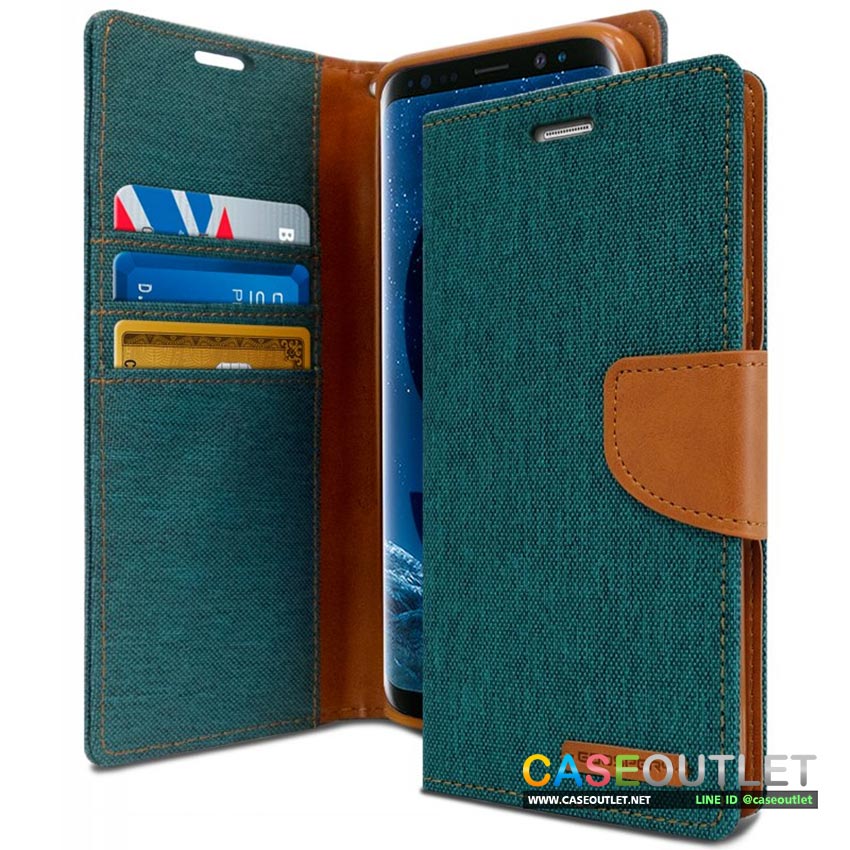 เคส Galaxy Note10+ Note 10plus ฝาพับ Goospery Canvas Diary