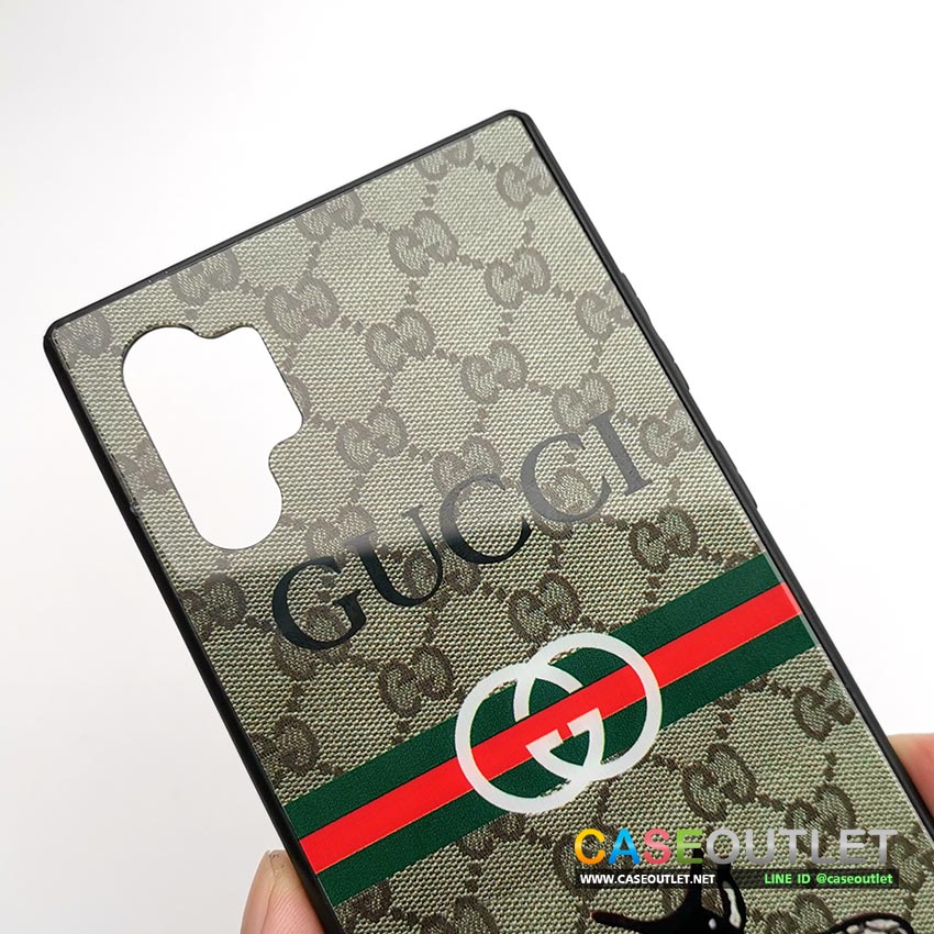 เคส Galaxy Note10+ note10plus ขอบยาง หลังกระจก กันรอย ลาย Gucci