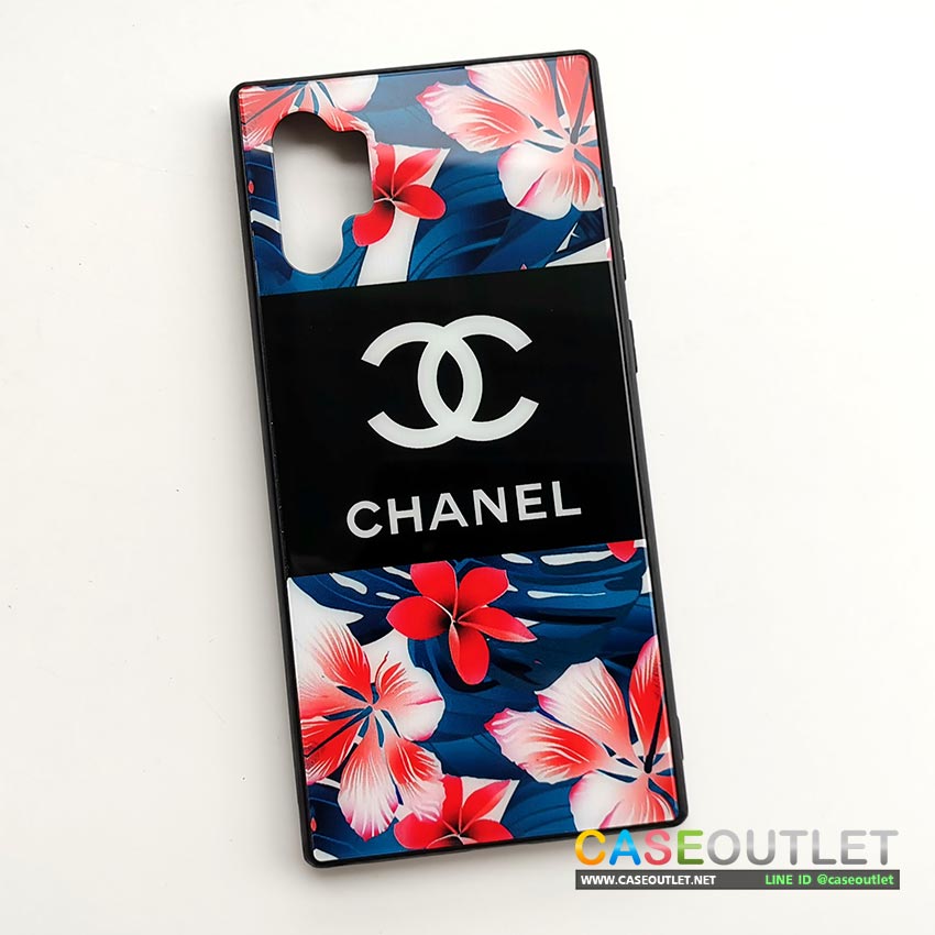 เคส Galaxy Note10+ note10plus ขอบยาง หลังกระจก กันรอย ลาย Chanel ชาเนล