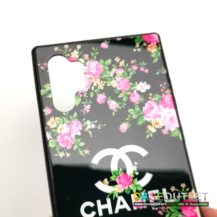 เคส Galaxy Note10+ note10plus ขอบยาง หลังกระจก กันรอย ลาย Chanel ชาเนล