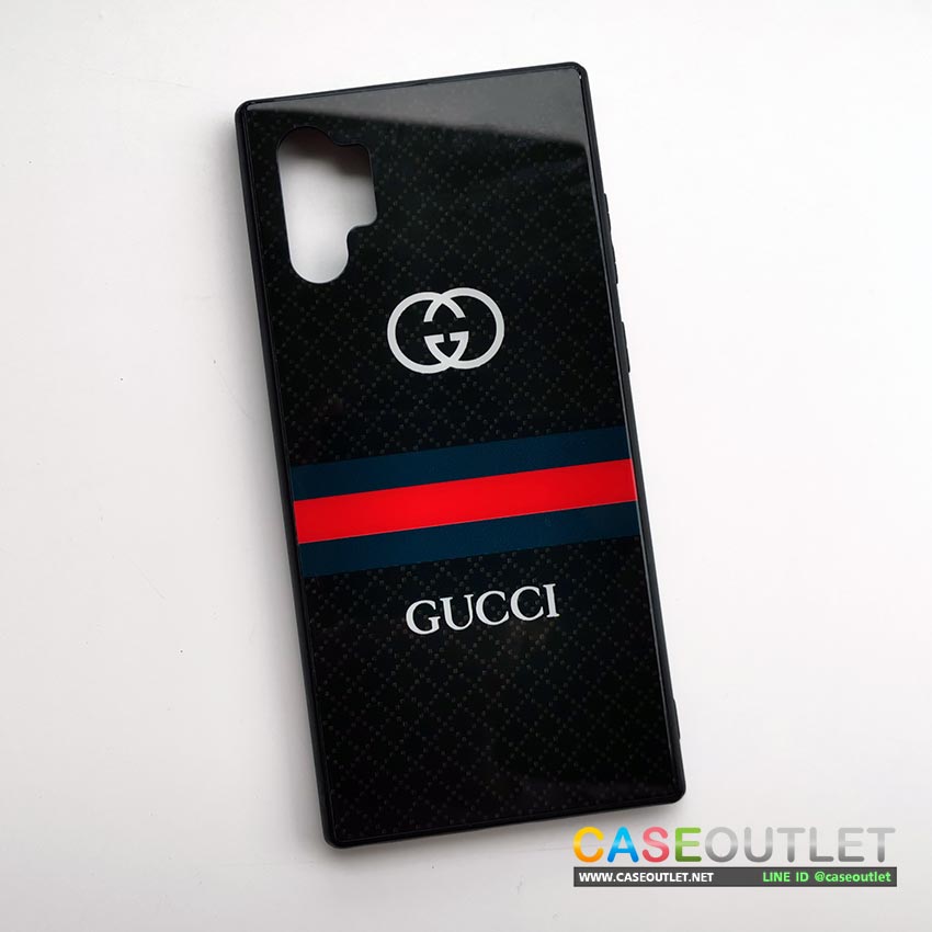 เคส Galaxy Note10+ note10plus ขอบยาง หลังกระจก กันรอย ลาย Gucci