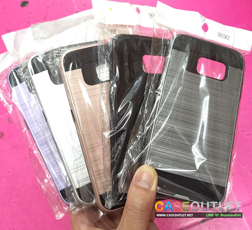 เคส S6 Edge 'S6dge' ลายเส้น Brush Steel กันกระแทก