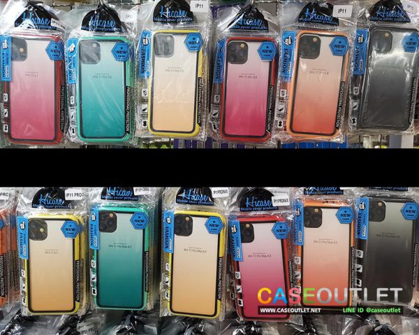 เคส  iphone11 | 11pro | 11pro max  หลังใสไล่สี ขอบสี