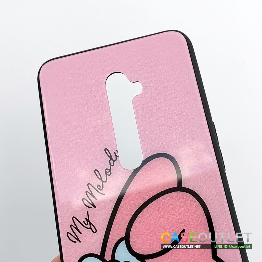 เคส Oppo Reno2 My melody มาเมโลดี้ หลังกระจก ขอบยาง