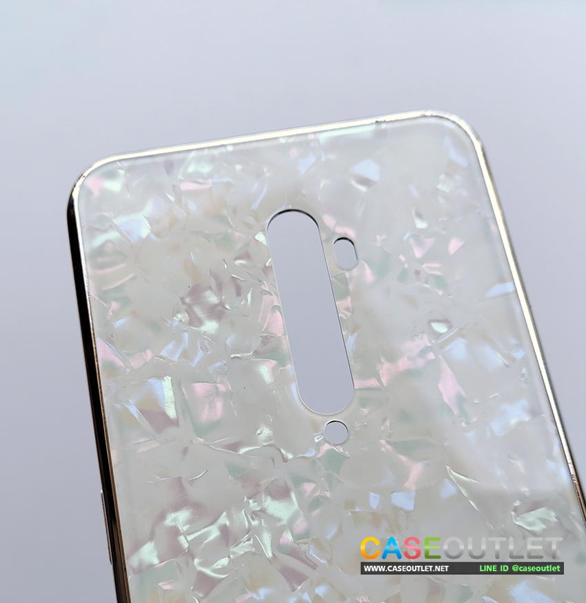 เคส Oppo Reno2 reno 2 ขอบเงิน ผิวมุก เงา สวย หรู