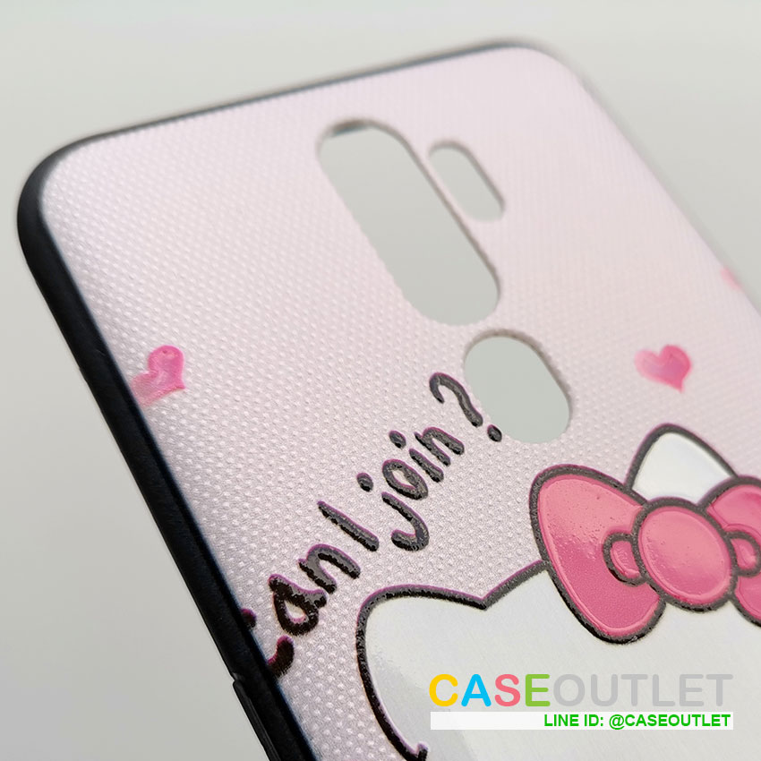 เคส Oppo A9 2020 | A5 2020 ขอบยาง ลายผ้า Kitty คิ๊ตตี้