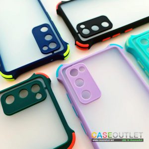 เคส Samsung Galaxy S20 Fe S20fe ใสขุ่น ขอบสี เสริมมุม กันตก ป้องกันเลนส์ ลดรอยนิ้ว